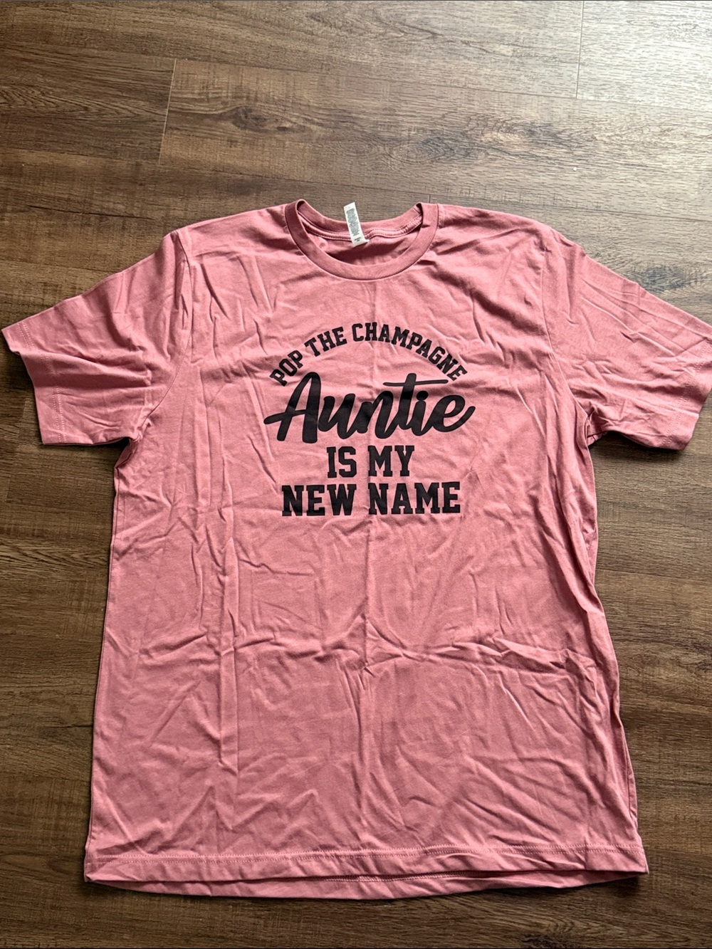 Auntie Graphic Tee in Dusty Rose Sz XL